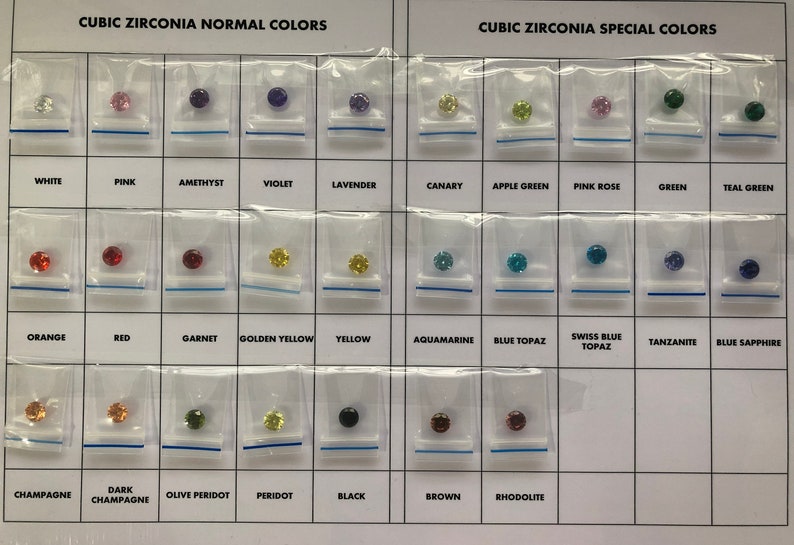 Cubic Zirconia Clarity Chart