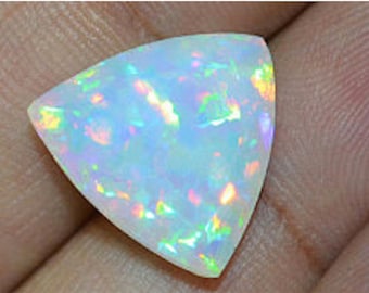 Lab Created White Opal Trillion Cabochon AAA Loose Stones for Jewelry Makings (5x5mm - 20x20mm)