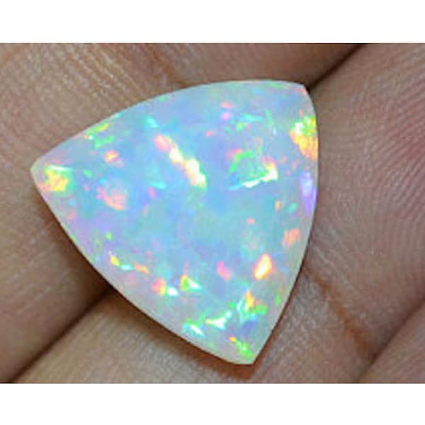 Lab Created White Opal Trillion Cabochon AAA Loose Stones for Jewelry Makings (5x5mm - 20x20mm)