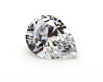 Cubic Zirconia Crystal White CZ 6AAAAAA Pear Faceted Loose Gemstones (3x2mm - 25x20mm)