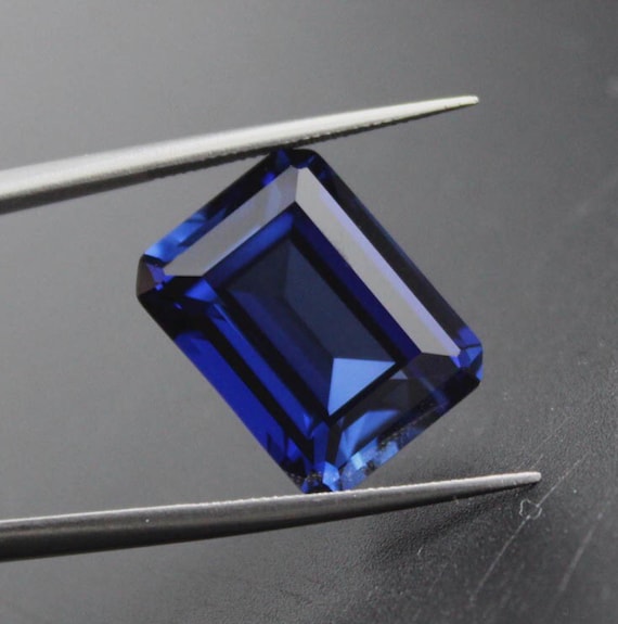 Buy Loose Octagon Faceted Blue Sapphire Corundum Stone, Lab