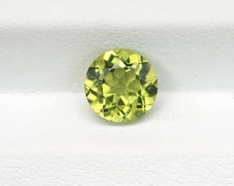 Natural Genuine Unheated Peridot Apple Green Round Faceted Loose Gemstones,  August Birthstone (1mm - 8mm)