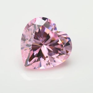 Pink CZ Diamond AAA Stones, Heart Faceted Cubic Zirconia Crystal Diamond Loose Stones, Luxury Jewelry Making Stones(3x3mm - 15x15mm)