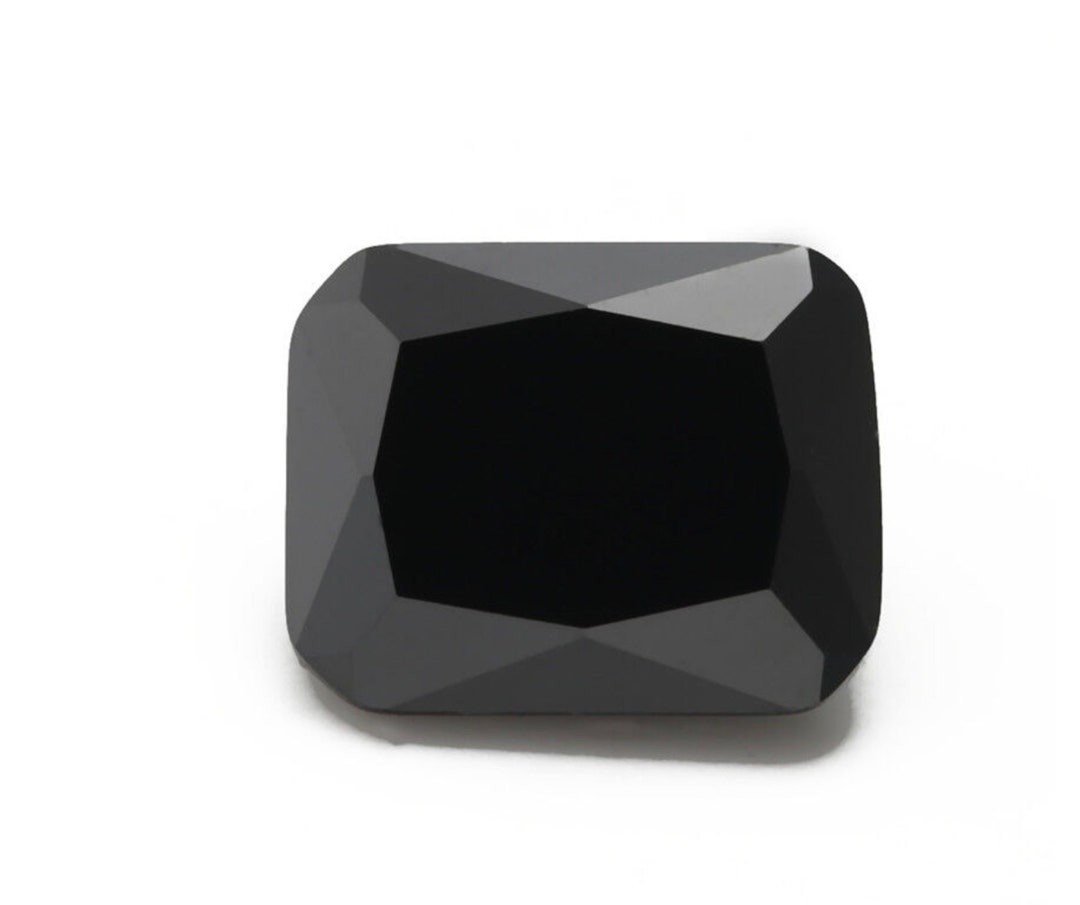 Black CZ Diamond AAA Stones, Octagon Faceted Cubic Zirconia