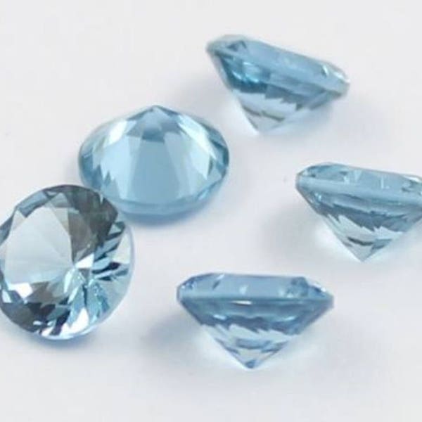 thumbnail image 2 of AAA Natural 4mm Dark Aquamarine Faceted Round Loose Beads – 15" Strand, Center-Drilled 2 of 6
