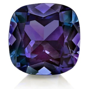 Lab Created Pulled Alexandrite Chrysoberyl True Color Change Cushion Faceted Loose Czochralski Method, Alexandrite Jewelry (3x3mm - 25x25mm)