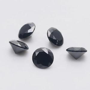 Nano Crystal Jet Black Color Round Faceted AAA Wholesale Loose Gemstones, Heat Resistant, Luxury Jewelry Makings (1mm - 3mm)