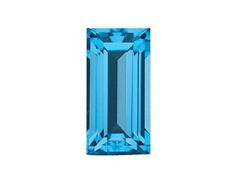 Natürliche echte Schweizer Blautopas Baguette facettierte lose Edelsteine, November Geburtsstein (4 x 2 mm - 9 x 7 mm)
