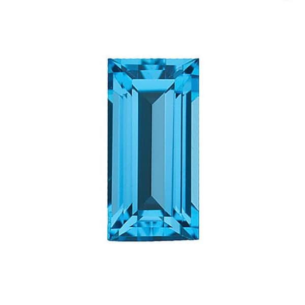 Baguette Faceted Loose Swiss Blue Topaz Stone, Natural Topaz Gemstone, Topaz Jewellery, December Birthstone, Jewellery Making(4x2mm - 9x7mm)