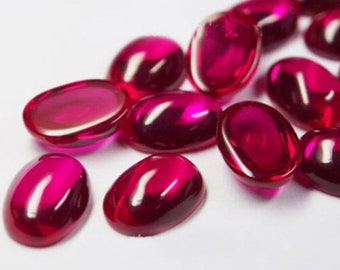 Lab Rubin Corundum Oval Cabochon Edelsteine, Juli Geburtsstein (5 x 3 mm - 18 x 13 mm)