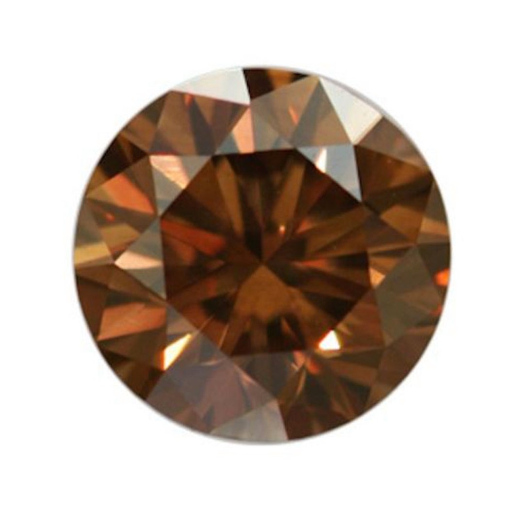 Brown CZ Diamond AAA Stones, Round Faceted Cubic Zirconia