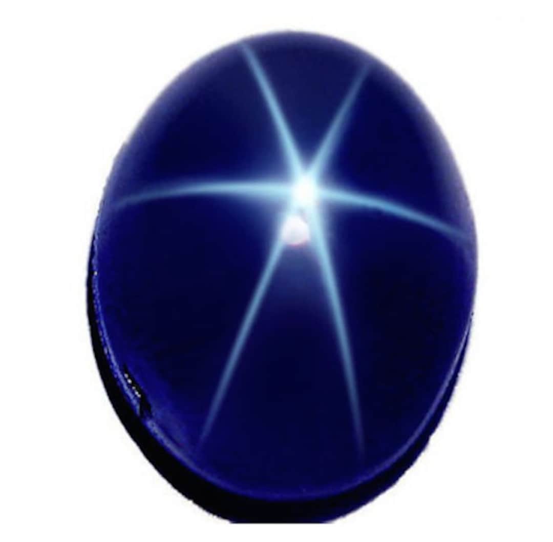 Natural Dark Blue Sapphire Gemstones, Oval Cabochon Sapphire Stone 6 Rays, Sapphire Jewelry