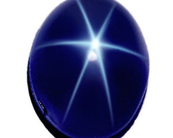 Natural Blue Star Sapphire Oval Cabochon 6 Rays Top Quality (7x5mm - 12x10mm) Loose Stones