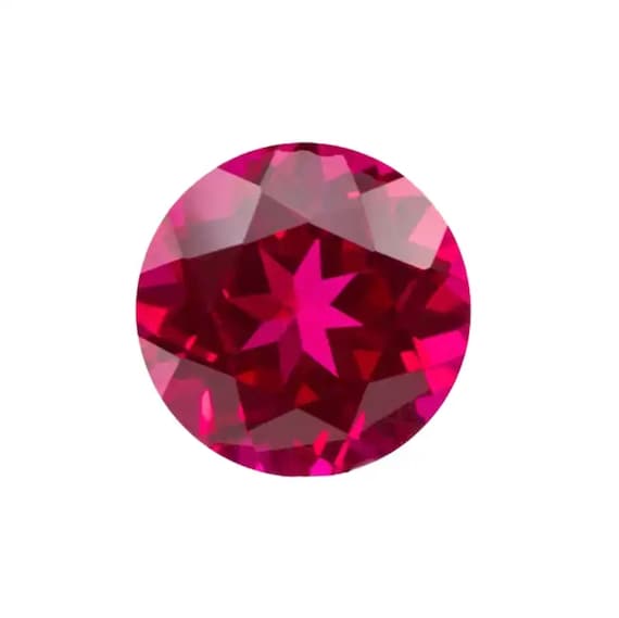Lab Created Ruby Corundum Round Faceted AAAAA Loose Gemstones