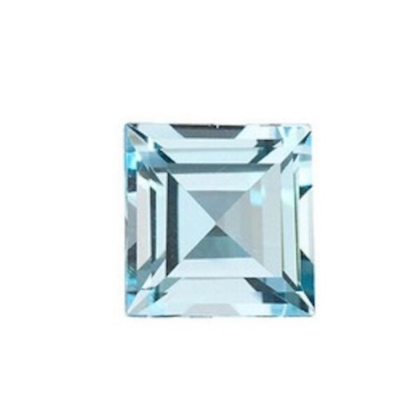 Sky Blue Topaz Loose Square Faceted Topaz Gemstone for Jewelry Making Genuine Topaz Jewelry Topaz Pendant Necklace Ring 2x2mm 15x15mm
