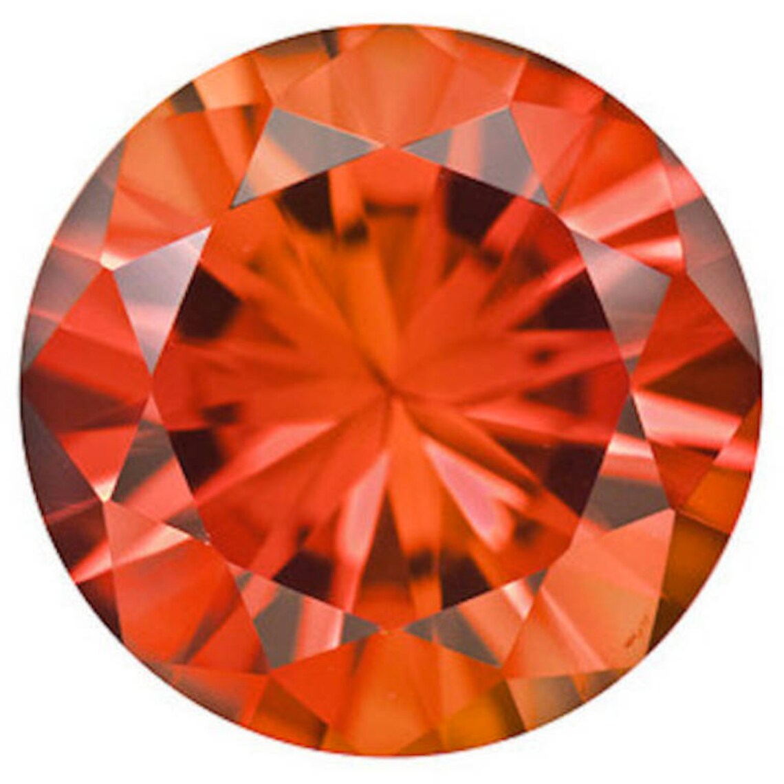Lab Created Orange Sapphire AAA Corundum Round Faceted Loose Etsy
