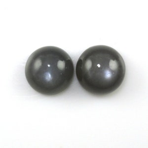 Natural Genuine Gray Moonstone AAA Round Cabochon Loose Gemstones for Jewelry Makings, June Birthstone (3mm - 15mm)