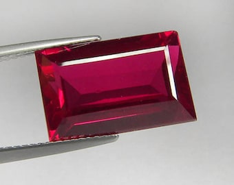 In het lab gemaakte duivenbloed robijn korund stokbrood gefacetteerde losse edelstenen, geboortesteen juli (4 x 2 mm - 18 x 13 mm)
