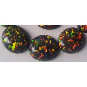 Lab Created Black Opal Oval Cabochon AAA Loose Stones for Jewelry Makings (5x3mm - 20x15mm)