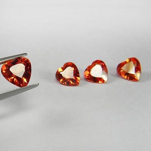 Loser Herz facettierter oranger Saphir Korund Stein, Lab erstellt Saphir Edelstein für Verlobungsringe, Schmuckzubehör (3 x 3 mm - 15 x 15 mm)