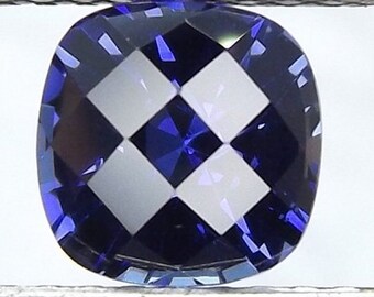 Labbtillverkad blå safir korund kudde schackrutiga fasetterade lösa ädelstenar, september födelsesten (4 x 4 mm - 15 x 15 mm)