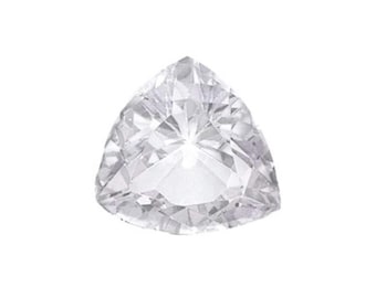 Genuine Natural Bright White Topaz Trillion Faceted Loose Gemstones, April Birthstone (3x3mm - 12x12mm)