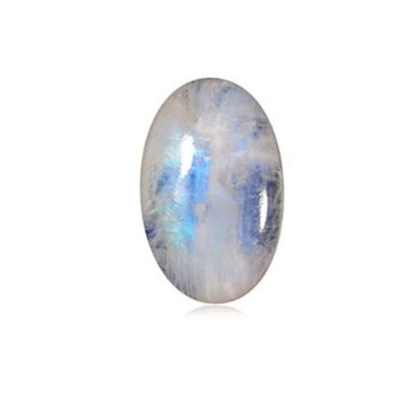 Natural Genuine Rainbow Moonstone AAA Oval Cabochon Loose Gemstones for Jewelry Makings, June Birthstone (5x3mm - 14x10mm)