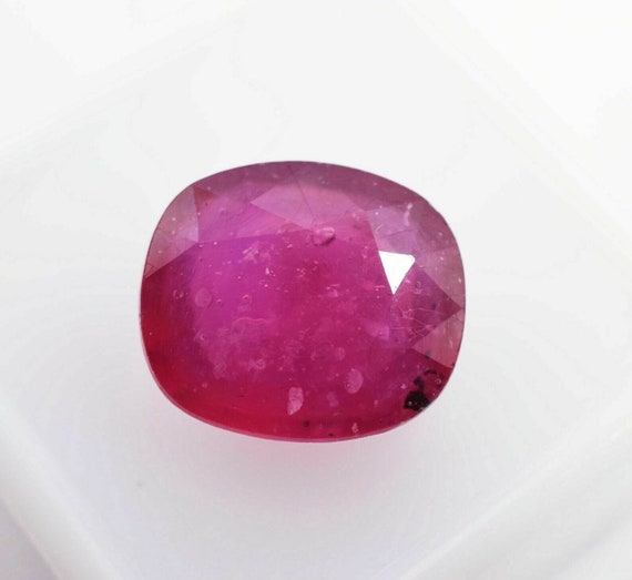 Natural Ruby Glass Filled Cushion Faceted Loose Gemstones 5x5mm 10x10mm