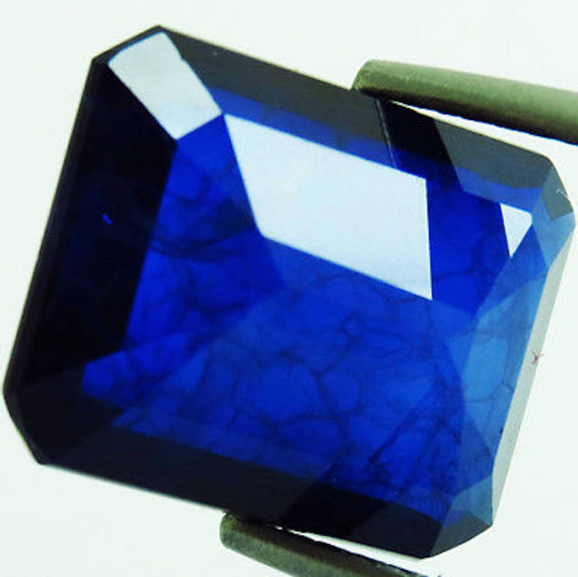 Lab Created Blue Sapphire With Visible Inclusions Octagon Etsy UK