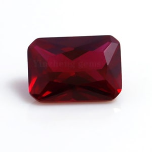 Lab Created Ruby Corundum Gems, Loose Octagon Faceted Pigeon Blood Ruby Stone for Engagement, Jewelry Making, July Birthstone(4x2mm-18x13mm)