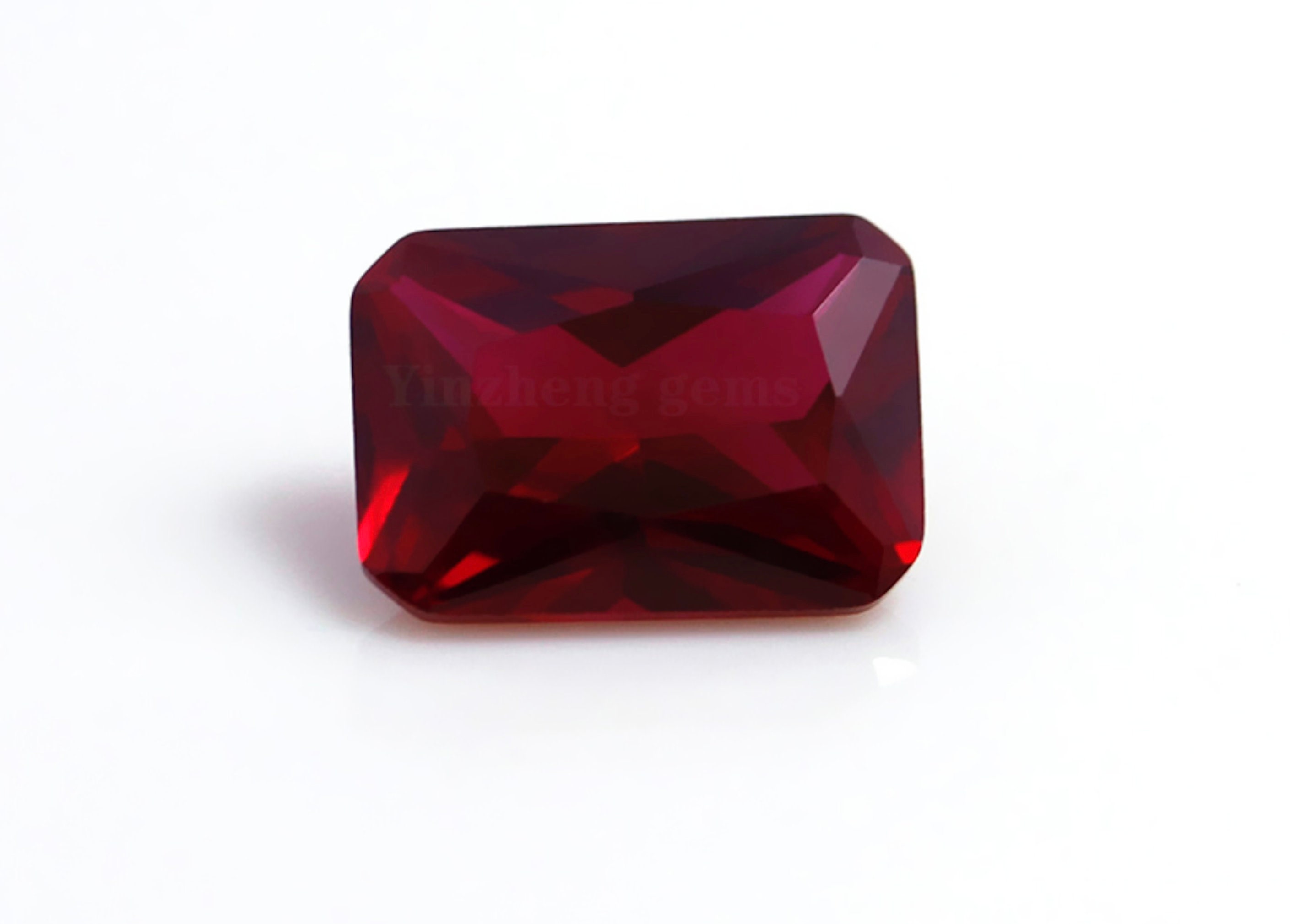 Buy Lab Created Ruby Corundum Gems, Loose Octagon Faceted Pigeon
