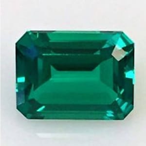 Nano Crystal Emerald Green Color Emerald Step-Cut Faceted Loose Gemstones for Jewelry Makings, Heat Resistant (4x2mm - 20x15mm)
