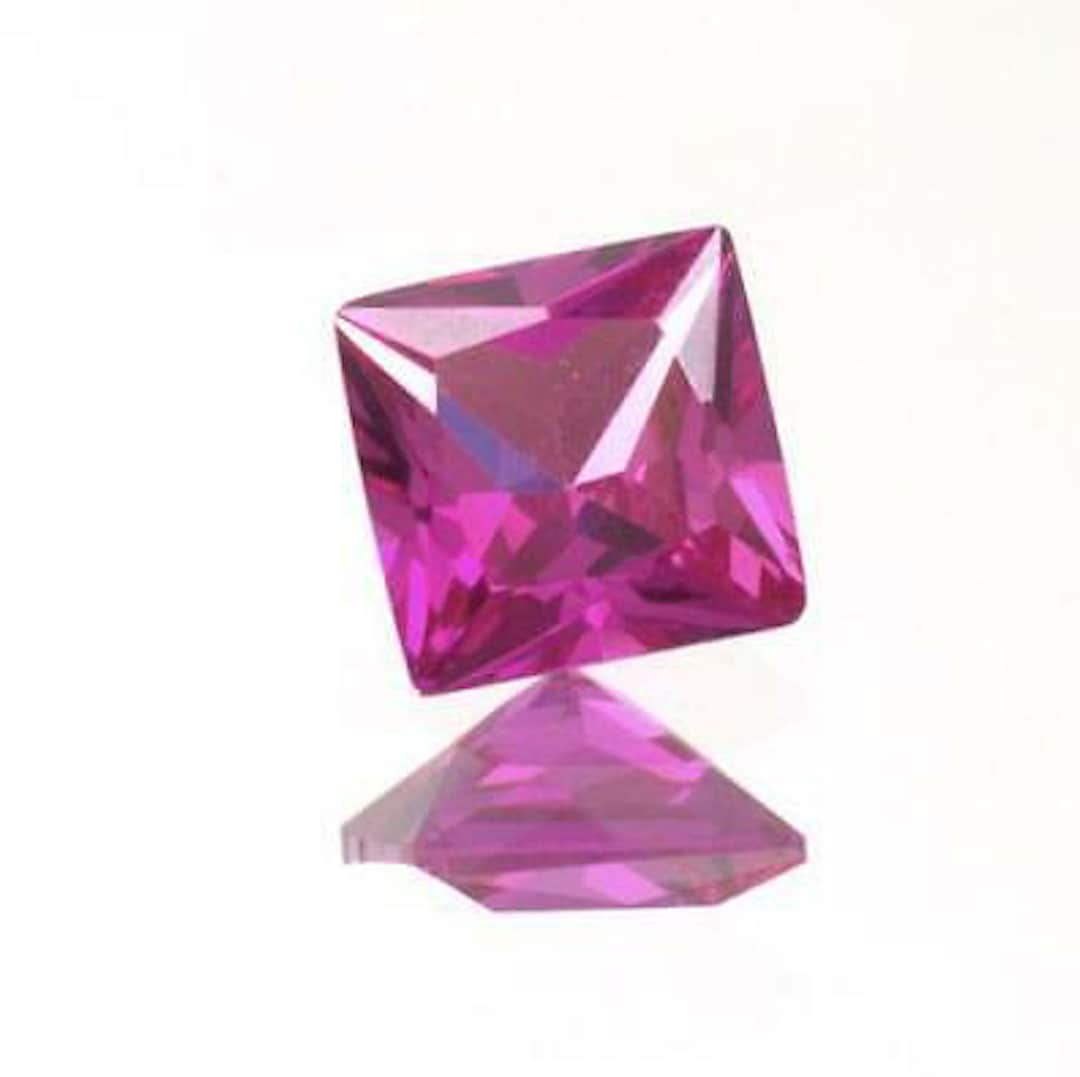 Loose Princess Faceted Pink Sapphire Corundum Stone, Lab Created ...