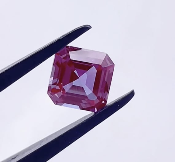 Lab Created Alexandrite Corundum Asscher Faceted Loose Gemstones