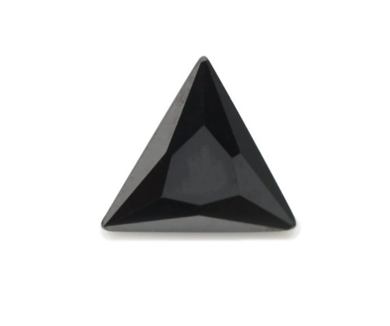Black CZ Diamond AAA Stones Triangle Faceted Cubic Zirconia