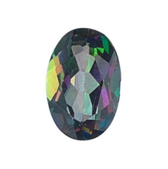 Buy Natural Mystic Green Topaz Gemstone, Oval Faceted Loose Topaz