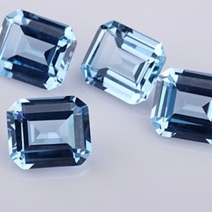 Lab Created Aquamarine Spinel AAA Octagon Faceted Loose Gemstones for Luxury Jewelry Makings, March Birthstone (4x2mm - 25x18mm)