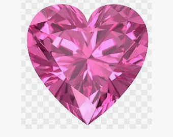 Naturliga äkta rosa turmalinhjärtfasetterade lösa ädelstenar, oktoberfödelsesten, halvädelstenar (4 x 4 mm - 7 x 7 mm)