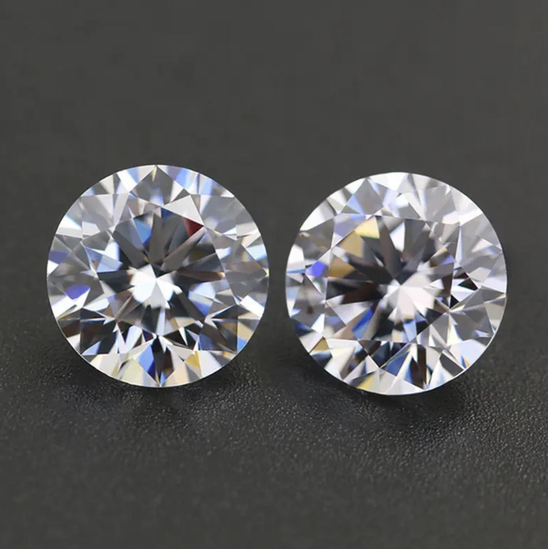 White CZ Diamond AA+ Stones, Round Faceted Wholesale Cubic