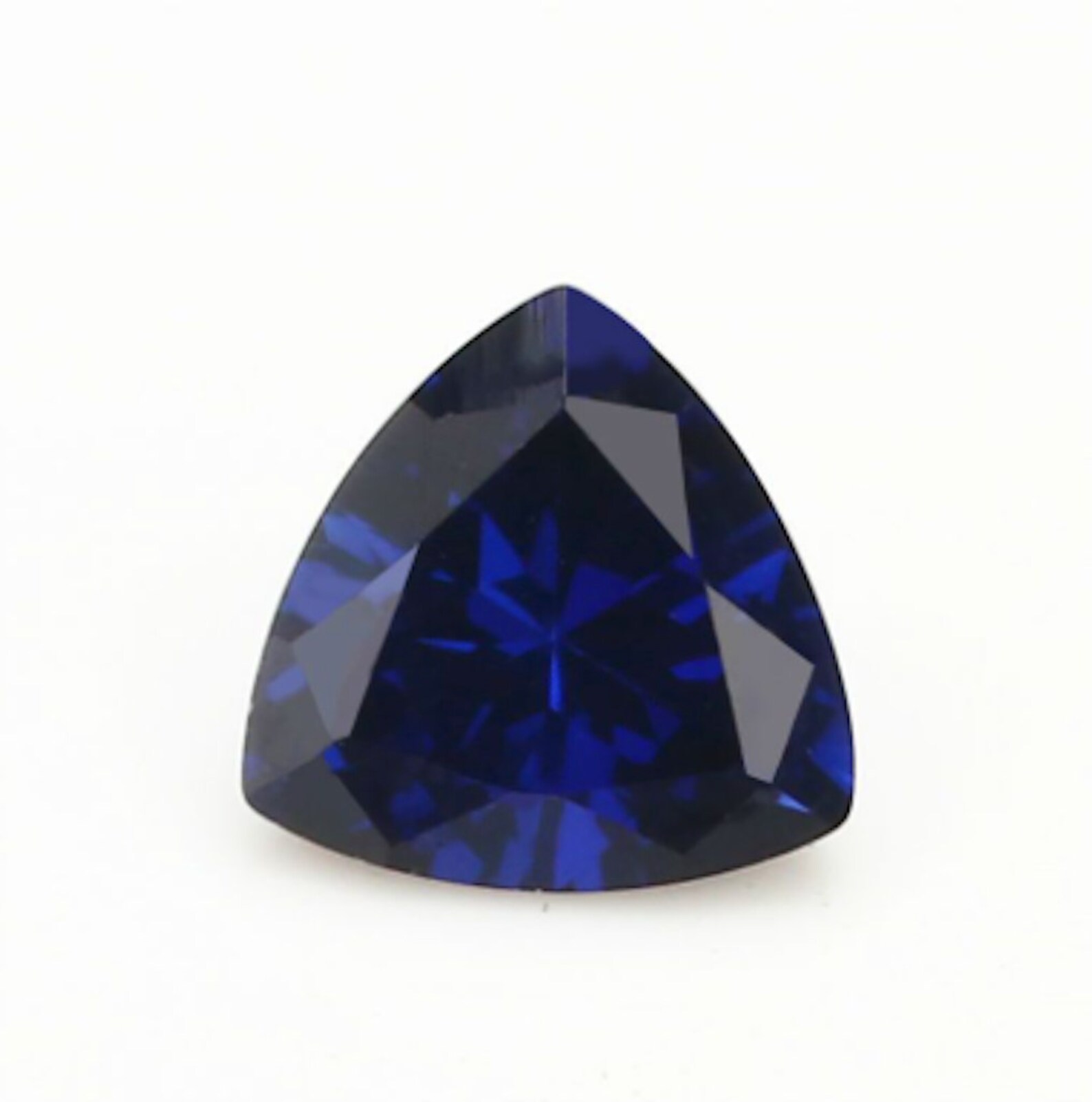 Lab Created Blue Sapphire Corundum Trillion Faceted Loose Etsy
