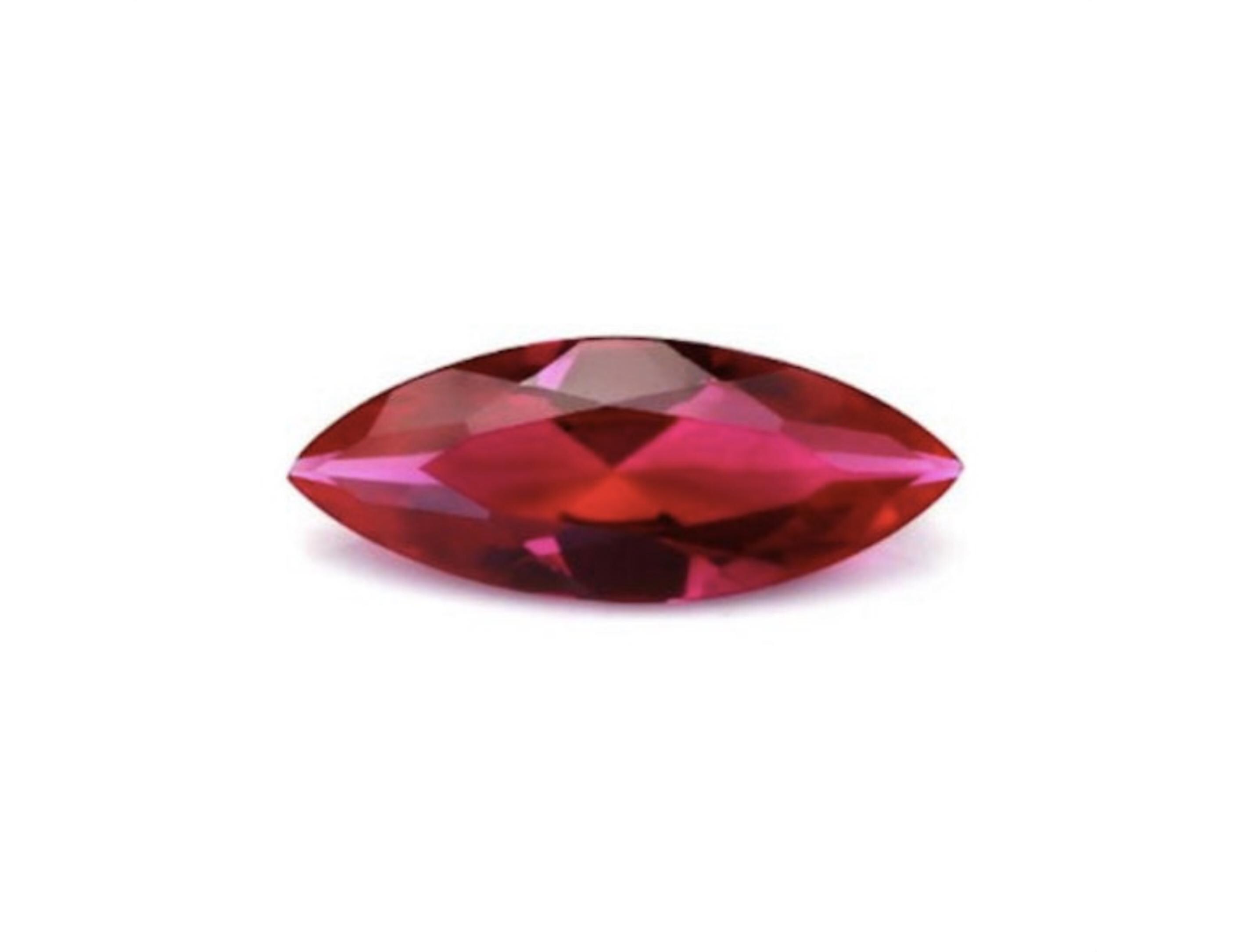 Lab Created Ruby Corundum Marquise Faceted Loose Gemstones, July