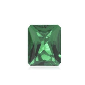 Loose Octagon Radiant Faceted Green Hydrothermal Emerald Stones, Lab-Created Emerald for Jewelry Makings, May Birthstone (4x2mm - 14x10mm)