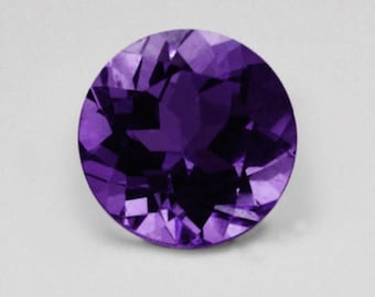Natural Genuine African Amethyst Deep Purple Round Faceted Loose Gemstones, February Birthstone (1mm - 12mm)
