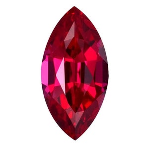 Rubino Czochralski AAAAA marquise sfaccettato, creato in laboratorio, pietre preziose sciolte, pietra portafortuna di luglio (4 x 2 mm - 10 x 5 mm)