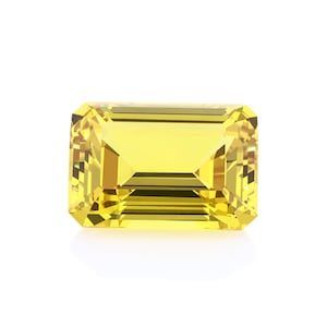 Loose Octagon Faceted Yellow Sapphire Corundum Stone, Lab Created Sapphire Gemstone for Engagement Ring, Jewelry Making AAA(4x2mm - 18x13mm)