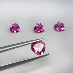 Lose Herz facettierte rosa Saphir Korund Steine, Lab erstellt Saphir Edelstein für Verlobungsringe, Schmuckzubehör AAA (3 x 3 mm - 15 x 15 mm)