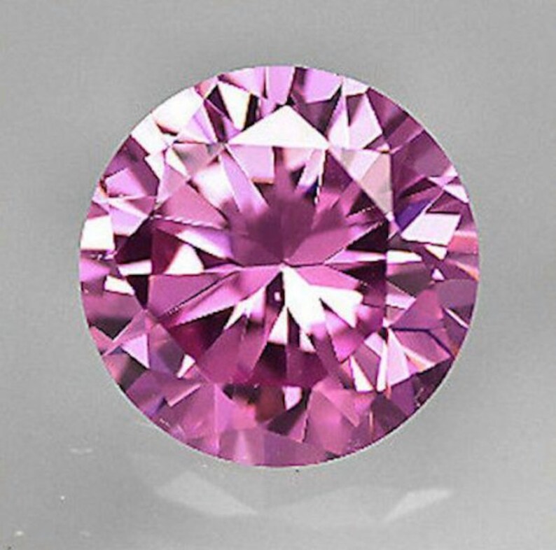 Pink CZ Diamond AAA Stones Round Faceted Cubic Zirconia Etsy