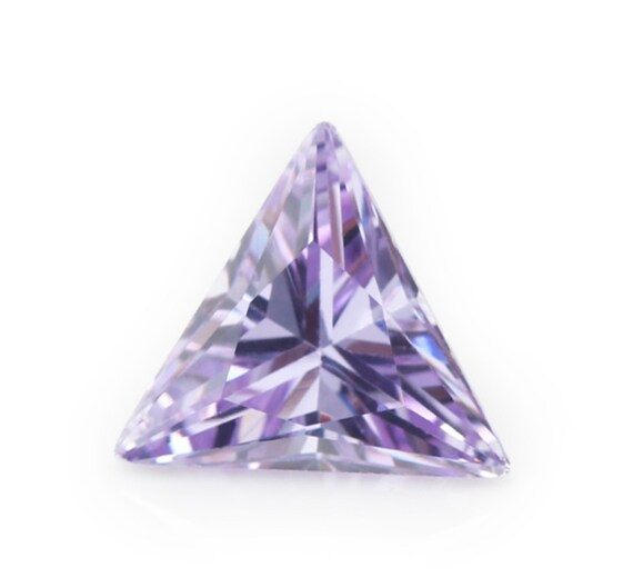 Lavender CZ Diamond AAA Stones, Triangle Faceted Cubic