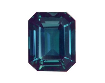 Lab Created Pulled Alexandrite Chrysoberyl True Color Change Octagon Faceted Loose Czochralski Method, Alexandrite Jewelry (4x2mm - 14x10mm)