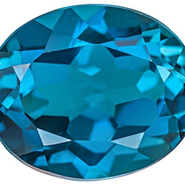 Pierres précieuses ovales à facettes en zircon bleu AAA créées par le laboratoire pour la fabrication de bijoux de luxe (4x3mm - 18x13mm)